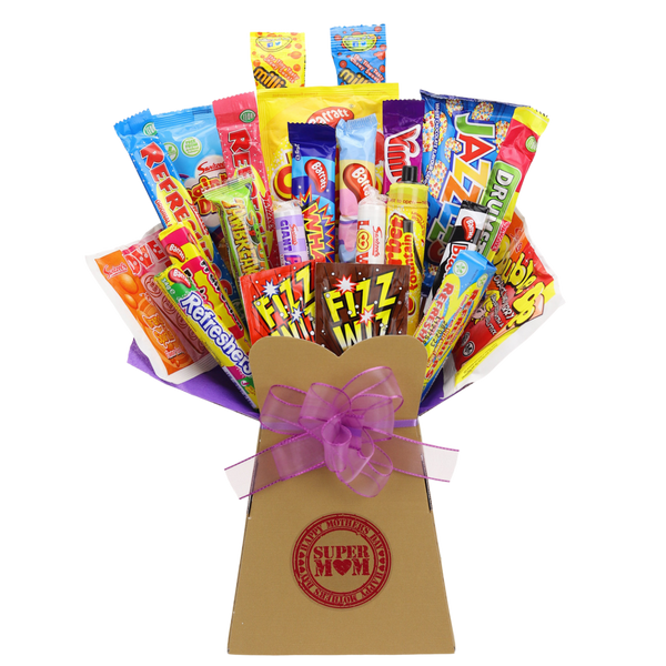 Traditional Retro Sweets Bouquet Super Mom - chocoholicbouquet