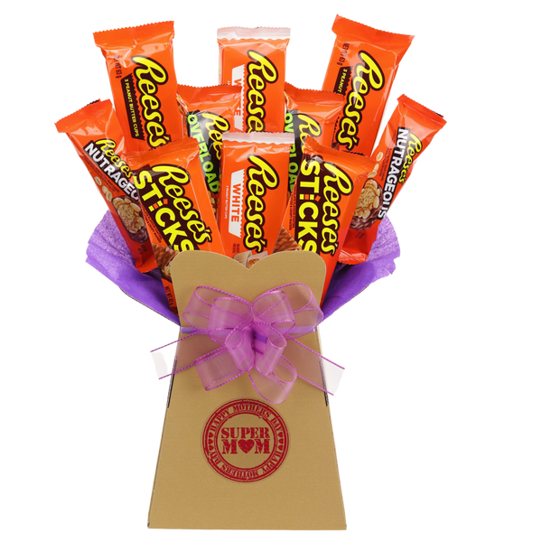 Reeses Chocolate Bouquet Super Mom - chocoholicbouquet