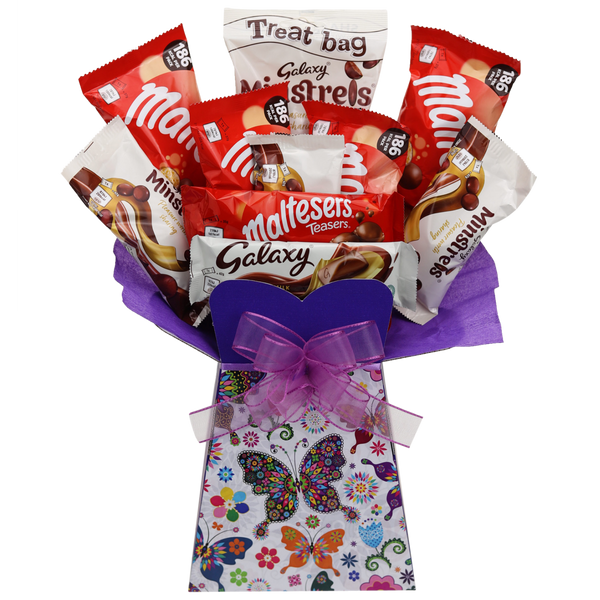Malteser & Galaxy Chocolate Bouquet Butterfly - chocoholicbouquet