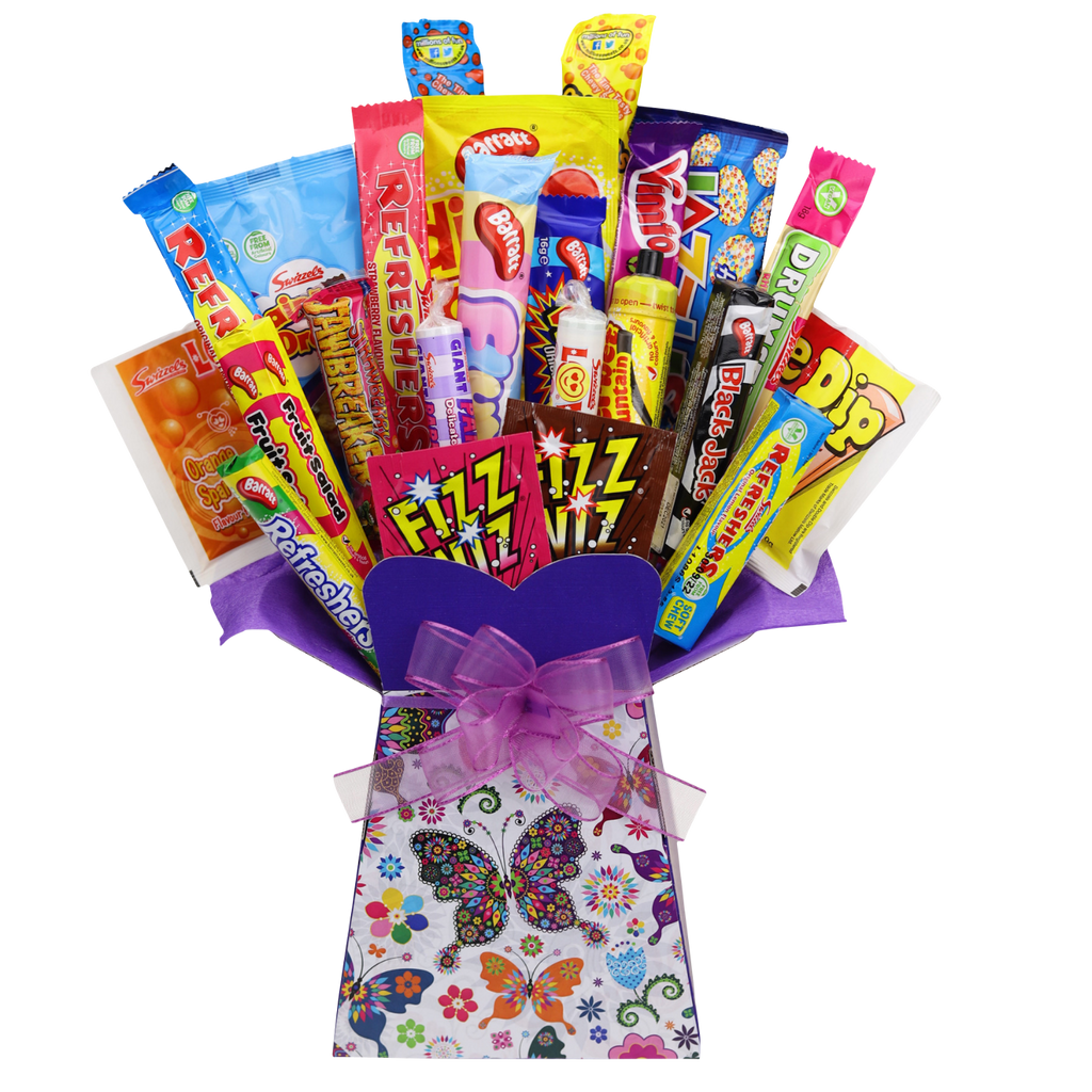 Traditional Retro Sweets Bouquet Butterfly - chocoholicbouquet