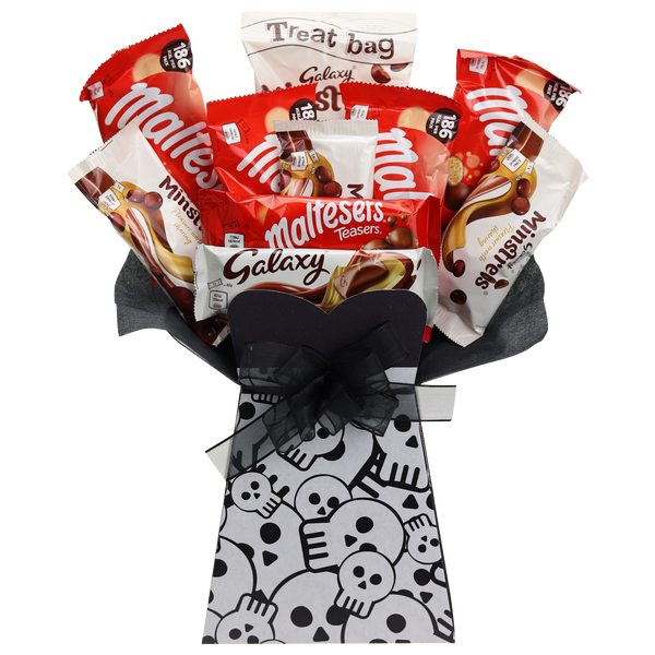 Maltesers & Galaxy Halloween Chocolate Bouquet Skulls - chocoholicbouquet