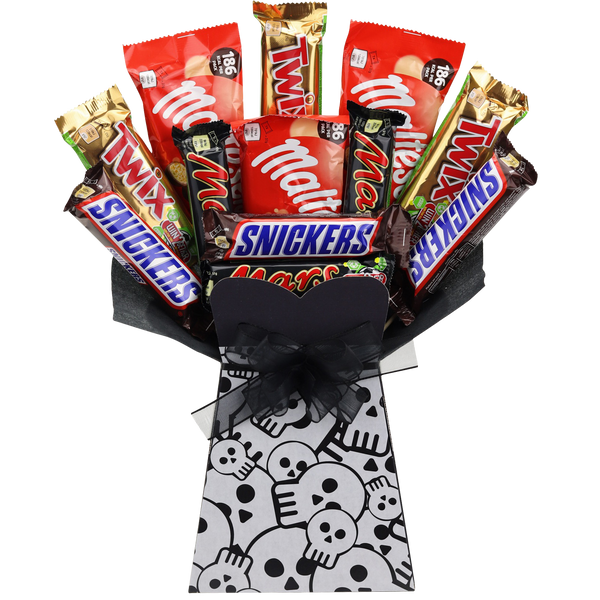 Mars Favourites Chocolate Halloween Bouquet Skulls - chocoholicbouquet