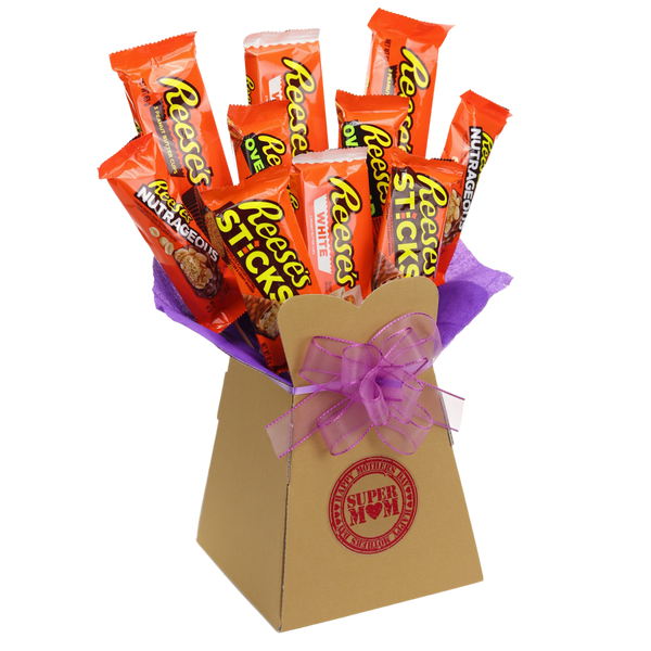 Reeses Chocolate Bouquet Super Mom - chocoholicbouquet