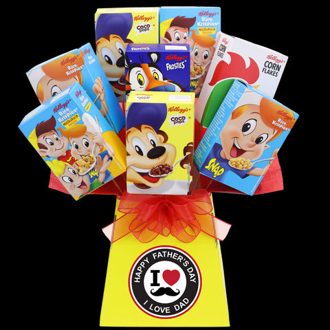 Fathers Day Kelloggs I Love Dad Cereal Snack Bouquet - chocoholicbouquet