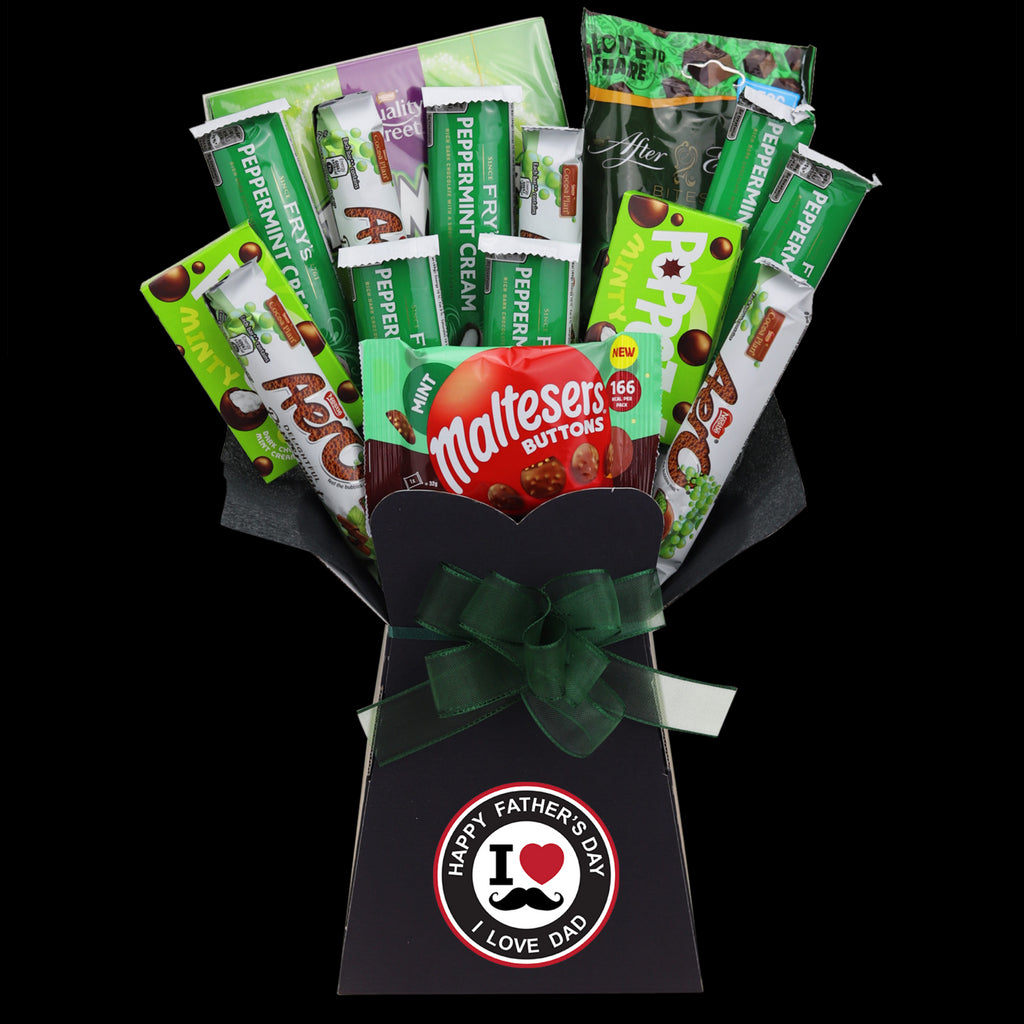 Fathers Day Mint Chocolate I Love Dad Chocolate Bouquet - chocoholicbouquet