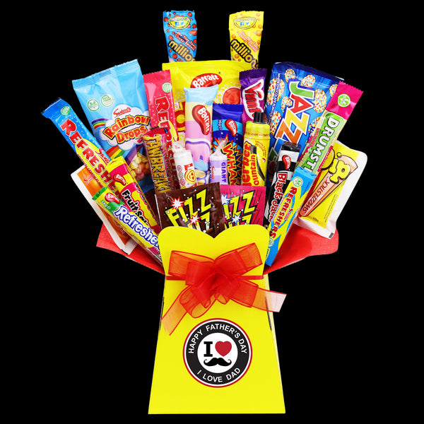 Fathers Day Retro Sweets I Love Dad Sweets Bouquet - chocoholicbouquet