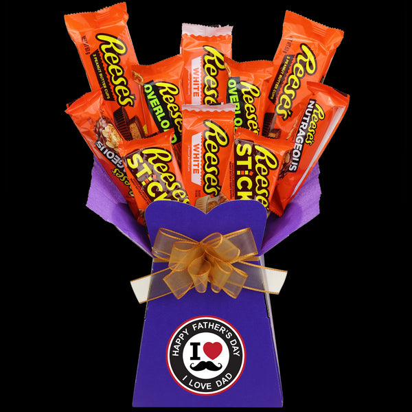 Fathers Day Reeses I Love Dad Chocolate Bouquet - chocoholicbouquet