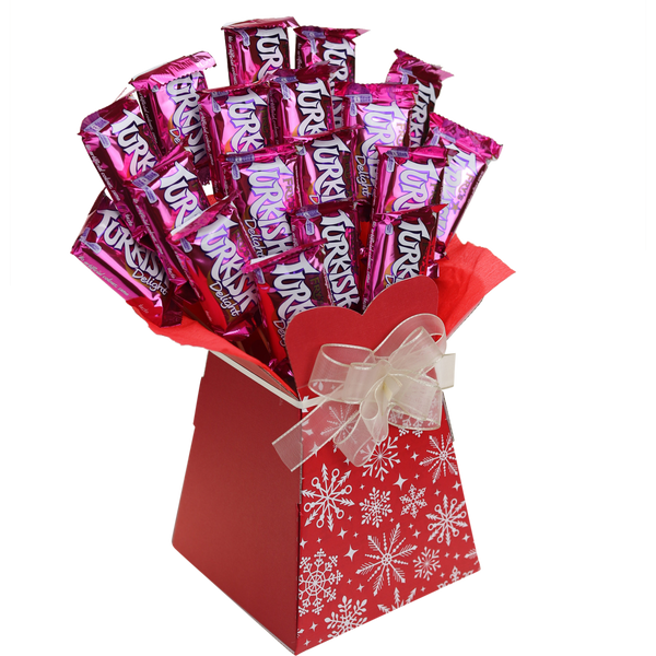 Frys Turkish Delight Chocolate Bouquet Christmas Snowflakes