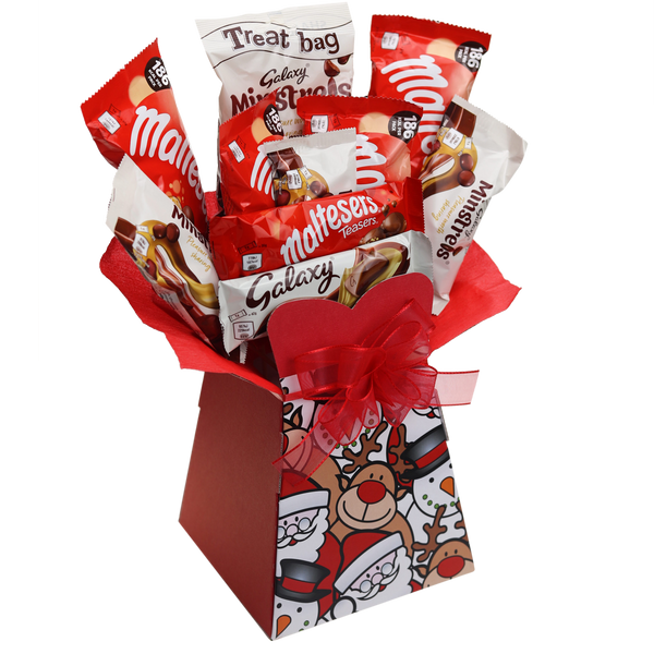 Galaxy & Maltesers Chocolate Bouquet Christmas Faces