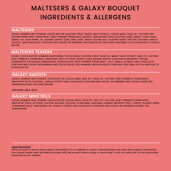 Malteser & Galaxy Chocolate Bouquet - chocoholicbouquet