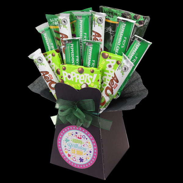 Mint Chocolate Happy Birthday Chocolate Bouquet - Pink - chocoholicbouquet