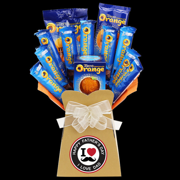 Fathers Day Terrys Orange I Love Dad Chocolate Bouquet - chocoholicbouquet