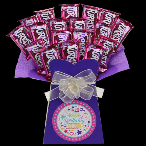Fry's Turkish Delight Happy Birthday Chocolate Bouquet - Pink - chocoholicbouquet
