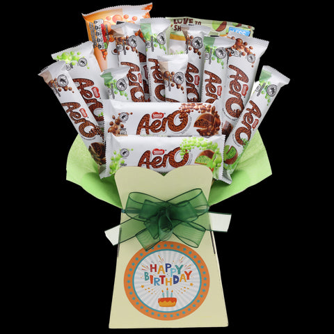 Aero Happy Birthday Chocolate Bouquet - Orange - chocoholicbouquet