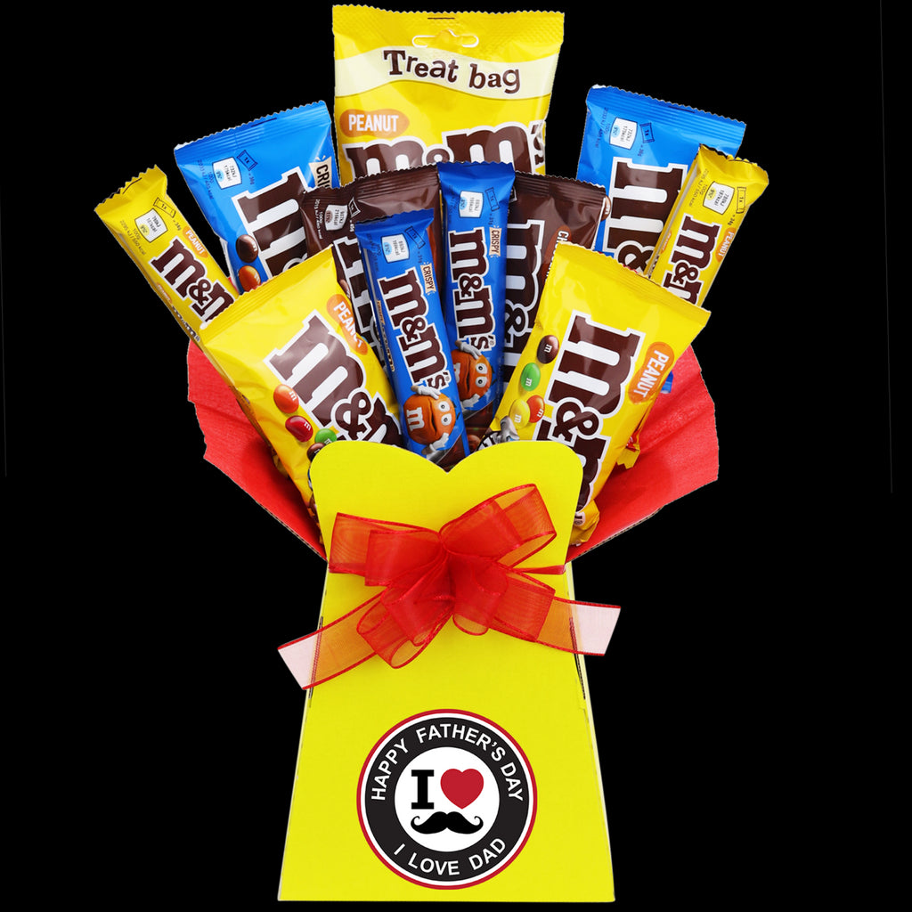 Fathers Day M&M's I Love Dad Chocolate Bouquet - chocoholicbouquet