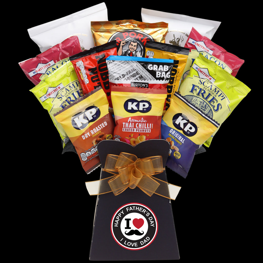 Fathers Day Pub Favourites Snack Bouquet - I Love Dad - chocoholicbouquet
