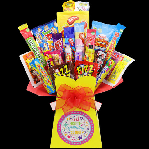 Traditional Retro Sweets Happy Birthday Sweetie Bouquet - chocoholicbouquet