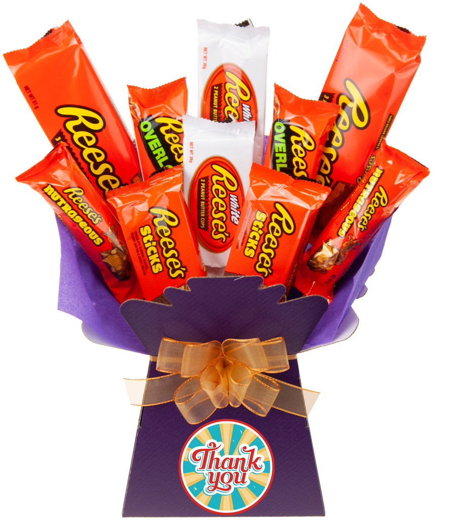 Reeses American Chocolate Thank You Chocolate Bouquet - chocoholicbouquet